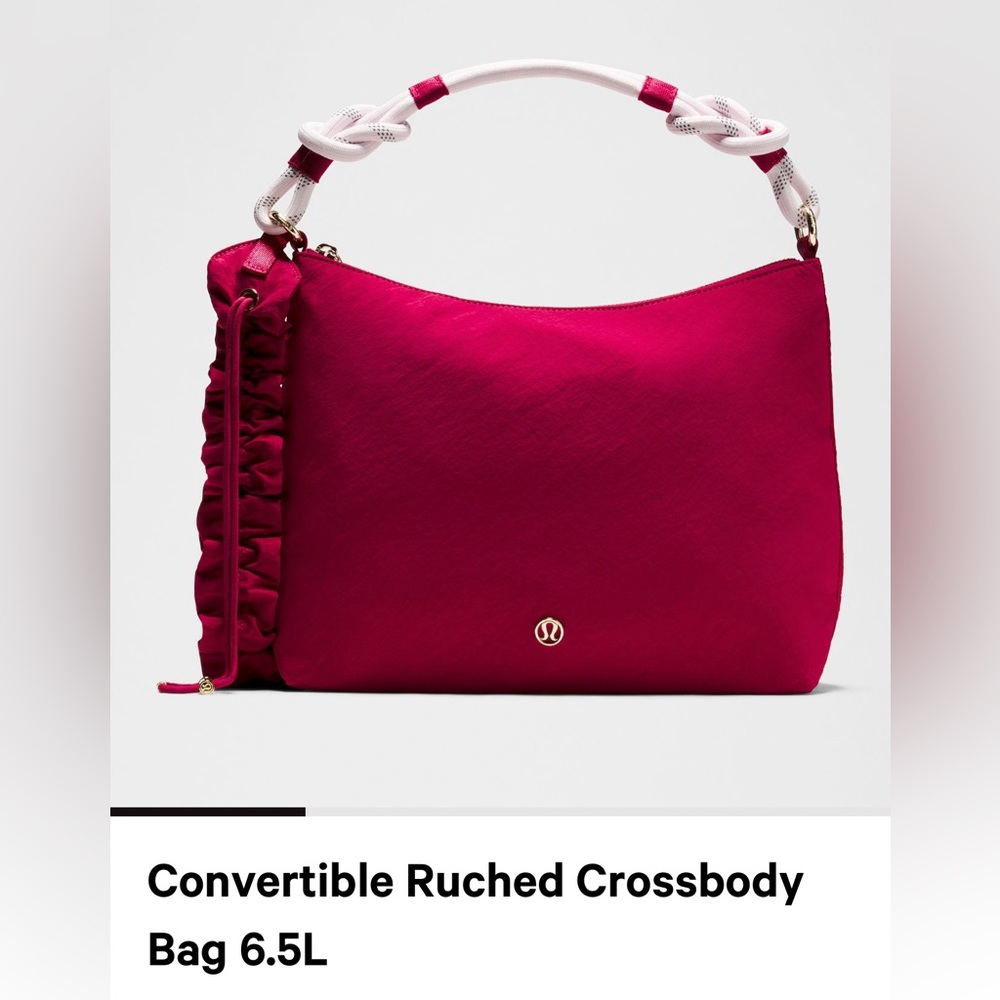 Lululemon Athletica Fuchsia Ruched Crossbody Bag - Picture 3 of 4